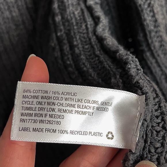 Mossimo Supply Co. Charcoal Cardigan with Pocket & Criss Cross Detail - Picture 5 of 5